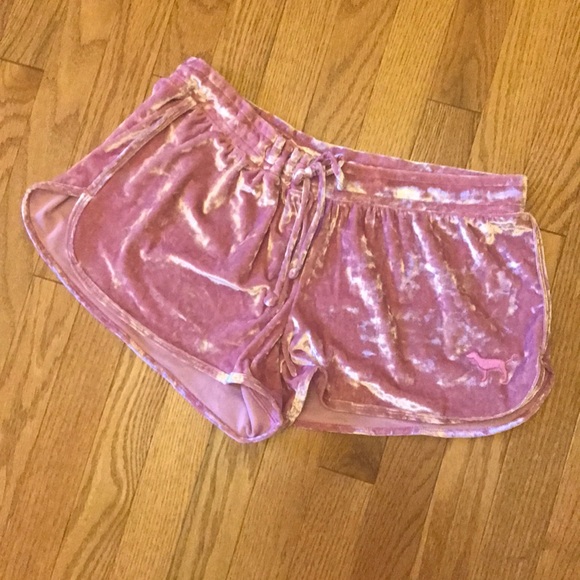 pink velvet shorts victoria secret